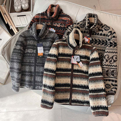 Damen Fleecejacke Hochkragen Modisches Muster Norvielle - Norvielle