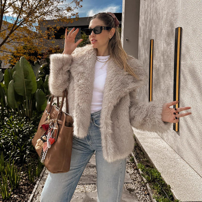 Damen Übergrößen Jacke Weiches Fell Norvielle