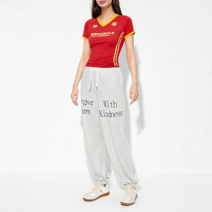 Damen Jogginghose Elastischer Bund Grafisches Print