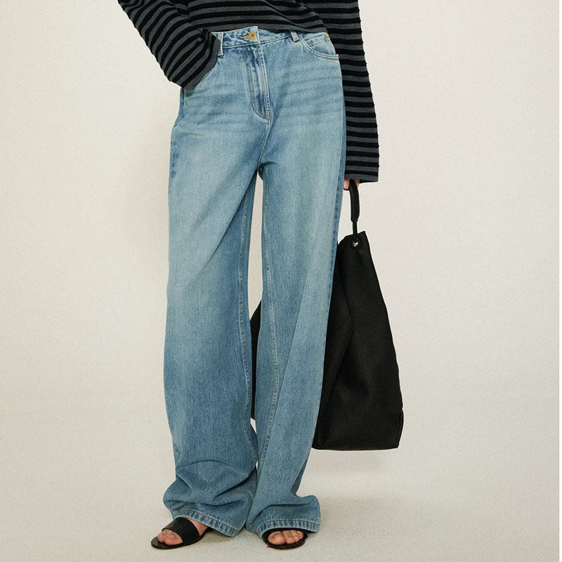 Damen High-Waist Bootcut-Jeans aus Denim