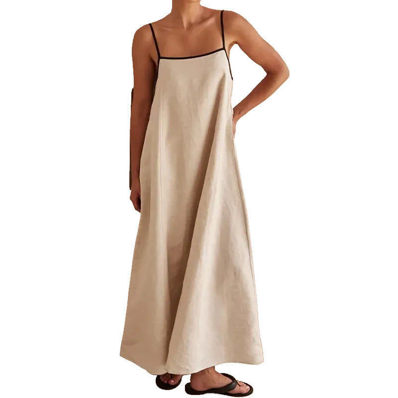 Damen Maxikleid Lockerer Schnitt Verstellbare Träger Norvielle - Norvielle