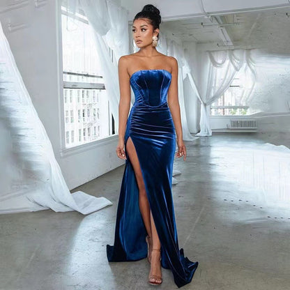 Damen Abendkleid Tailliert Hohes Bein Norvielle