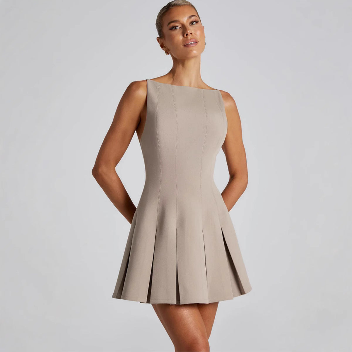 Damen Freizeitkleid Schwingrock Eleganter Schnitt Norvielle