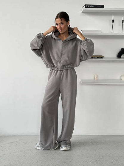 Damen Kapuzen-Sweater Voluminöse Ärmel Norvielle