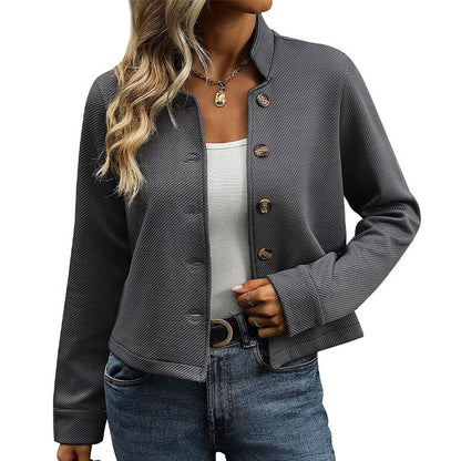 Damen Blazer Strukturiert Modern Knöpfe
