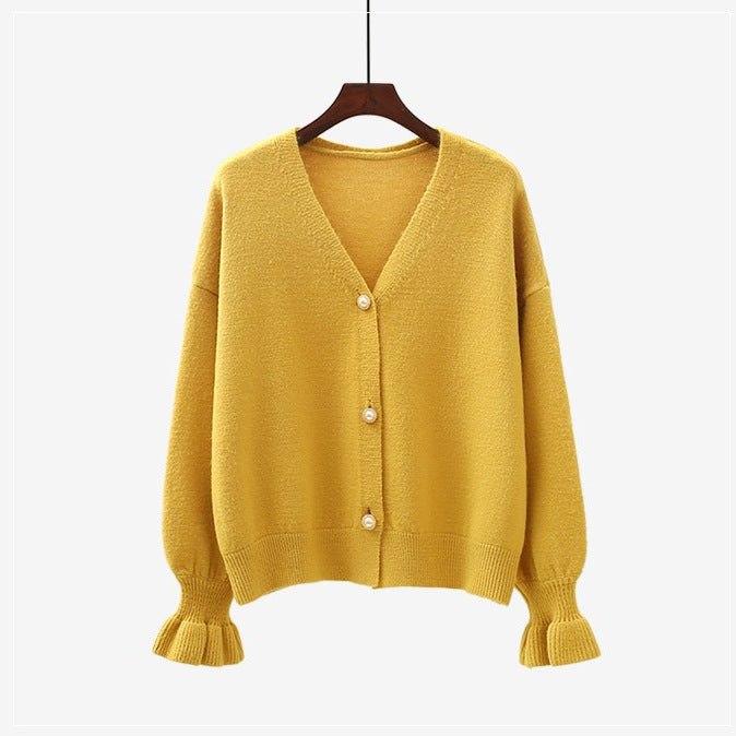 Damen Strickjacke Norvielle mit Perlenknöpfen