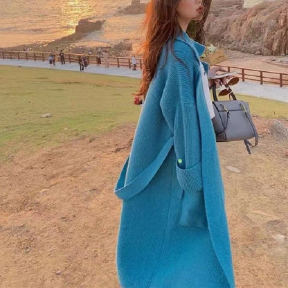 Damen Langstrickjacke Großzügige Taschen Lässiger Schnitt Norvielle