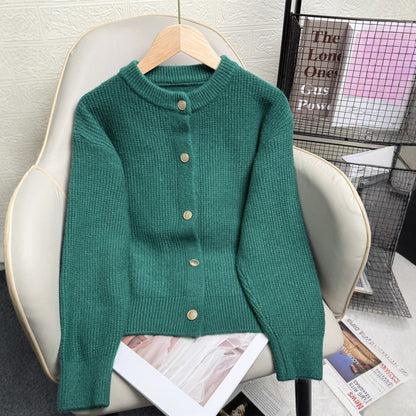 Damen Strickjacke Knopfdetails Modernes Muster Norvielle