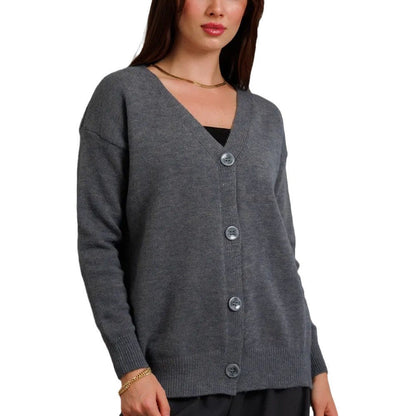 Damen Strickjacke Kuschelig Knöpfe Beige Norvielle