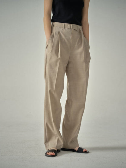 Damen Stoffhose Hochtaillierter Bund mit Gürtel