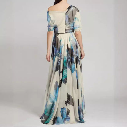 Damen Maxikleid Leichtes Chiffon Florales Muster