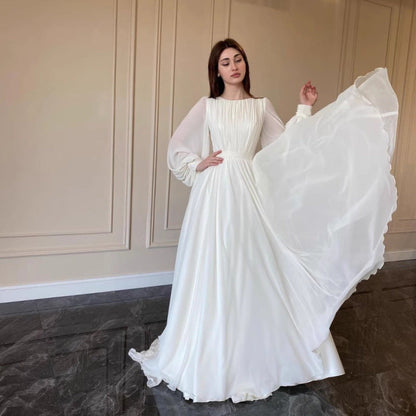 Damen Maxi-Kleid Langärmlig Spitze