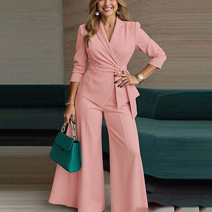 Damen Jumpsuit Tailliert Verknotet Norvielle