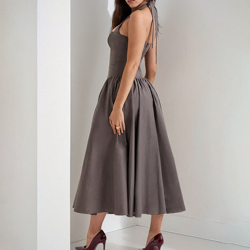 Damen Abendkleid V-Ausschnitt Voluminöser Rock Norvielle