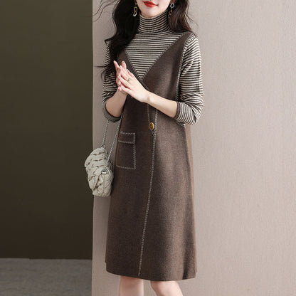 Damen Wickelkleid mit seitlicher Knopfleiste Norvielle
