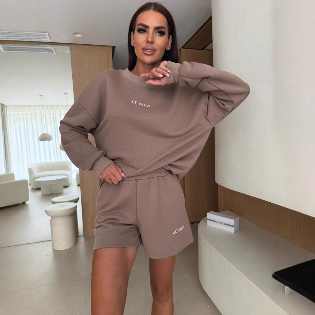 Damen Freizeit-Set Oversized Sweatshirt und bequeme Shorts Norvielle