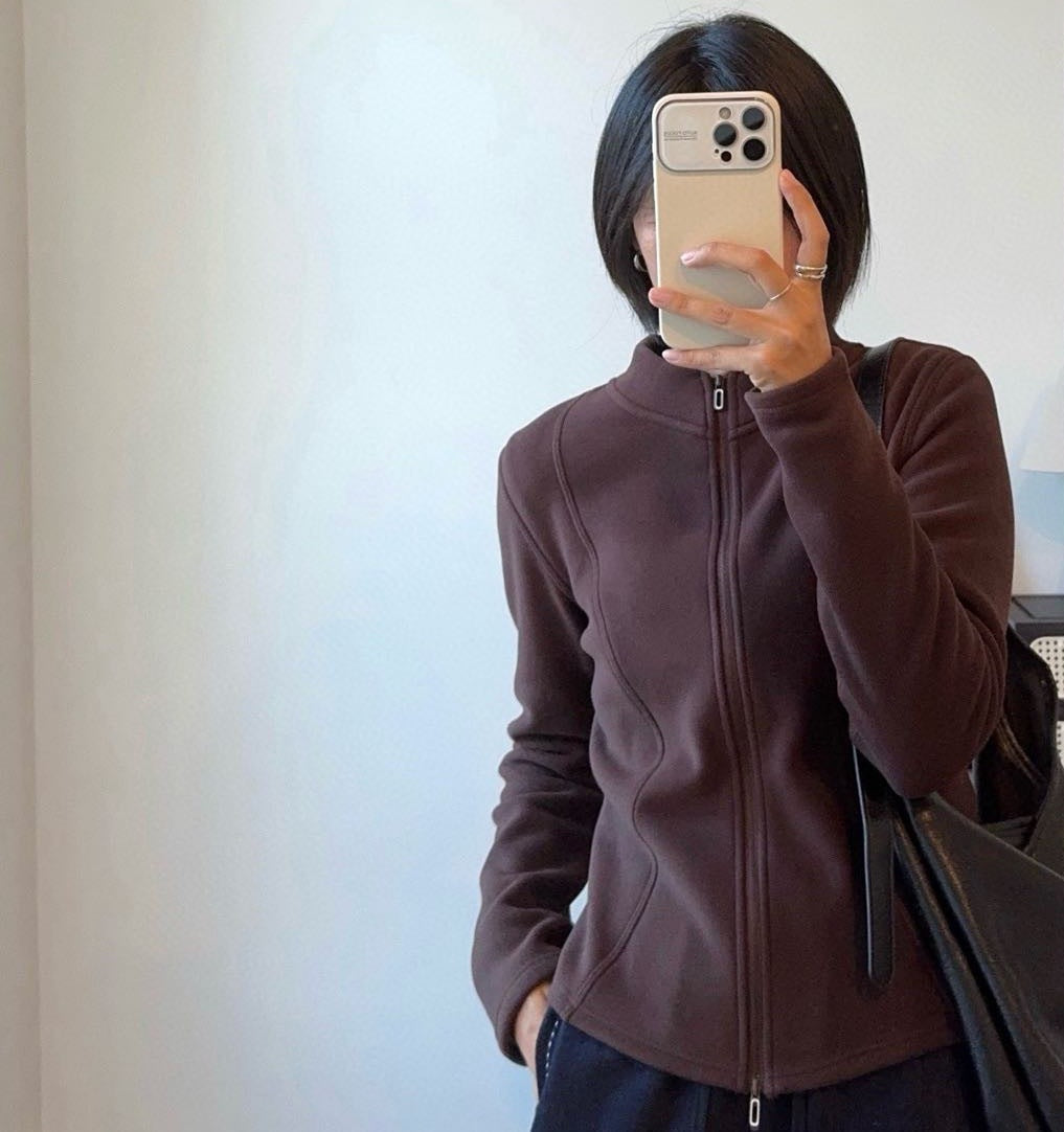 Damen Fleecejacke Stehkragen Sportlich Norvielle