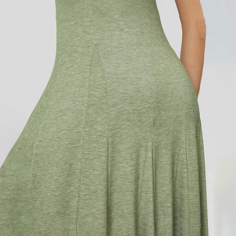 Damen Maxikleid Rundhalsausschnitt Fließend Elegant Norvielle