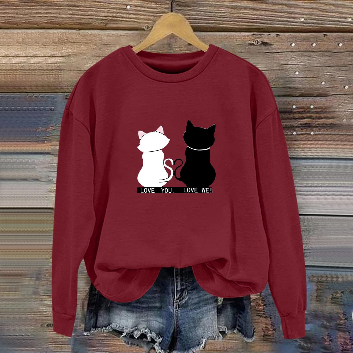 Damen Sweatshirt Katzenmotiv Humor