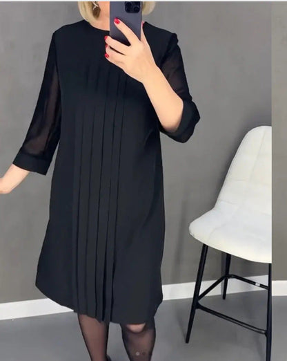 Damen Maxikleid Elegant Faltenwurf Durchsichtige Ärmel Norvielle