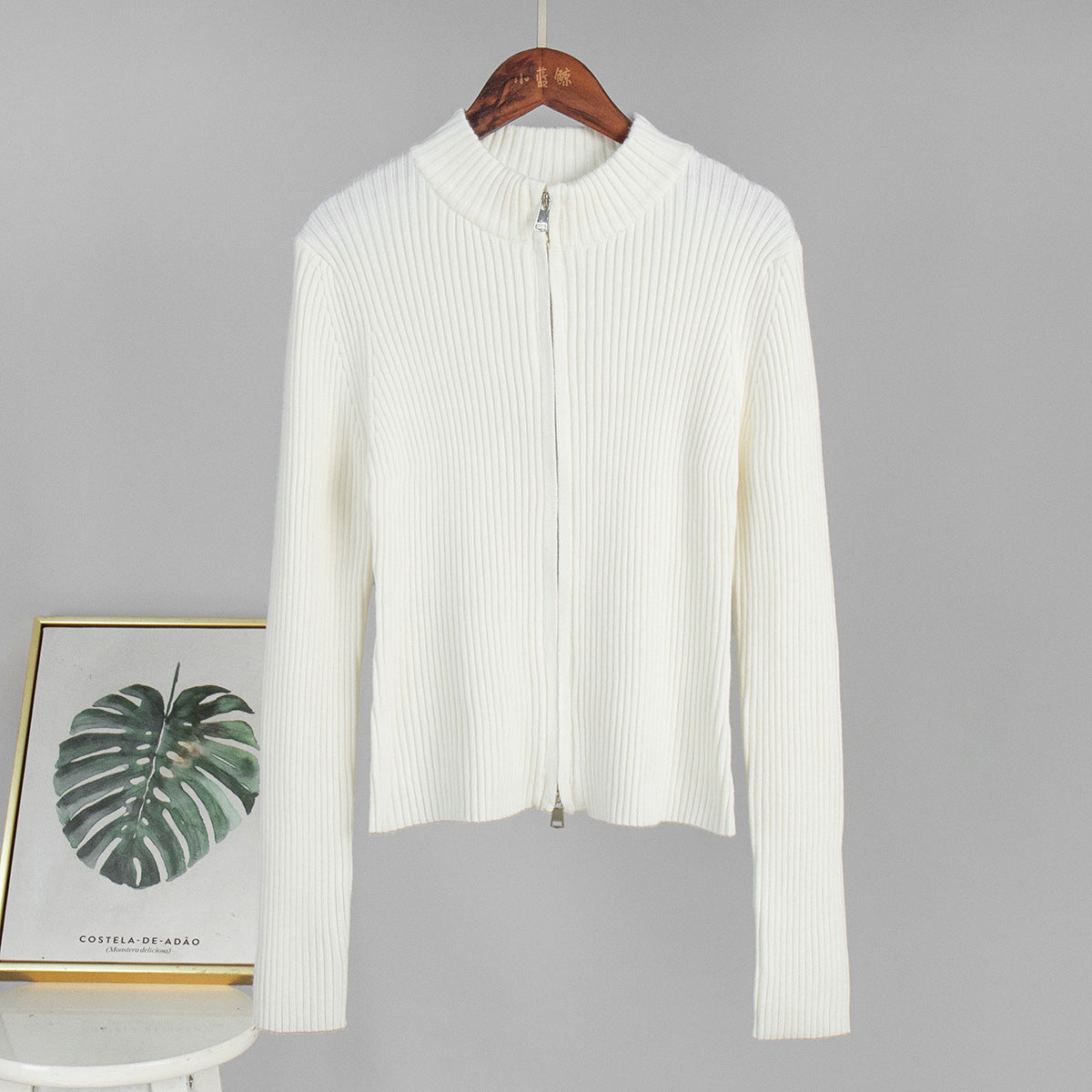 Damen Pullover Weicher Baumwollmix Eleganter Schnitt Beige