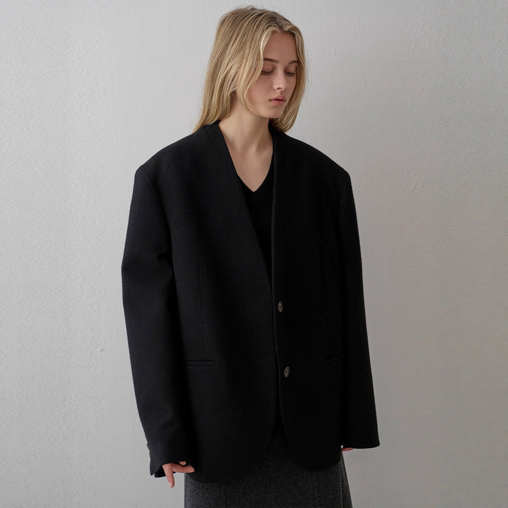 Damen Strickblazer Asymmetrisch Norvielle