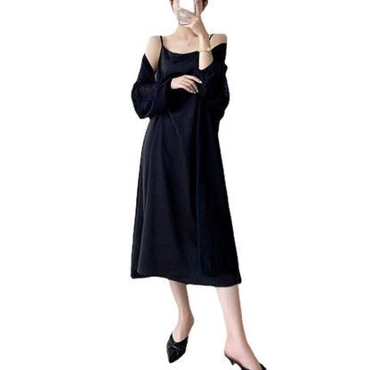 Damen Maxikleid Leichtes Kimono-Overlay Norvielle