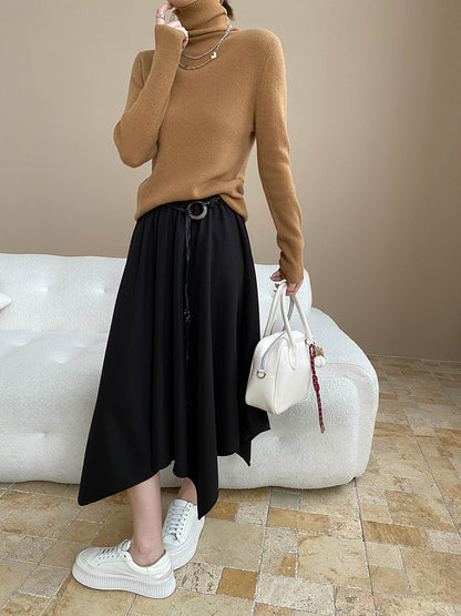 Damen Feinstrickpullover Hochkragen Enganliegend Norvielle