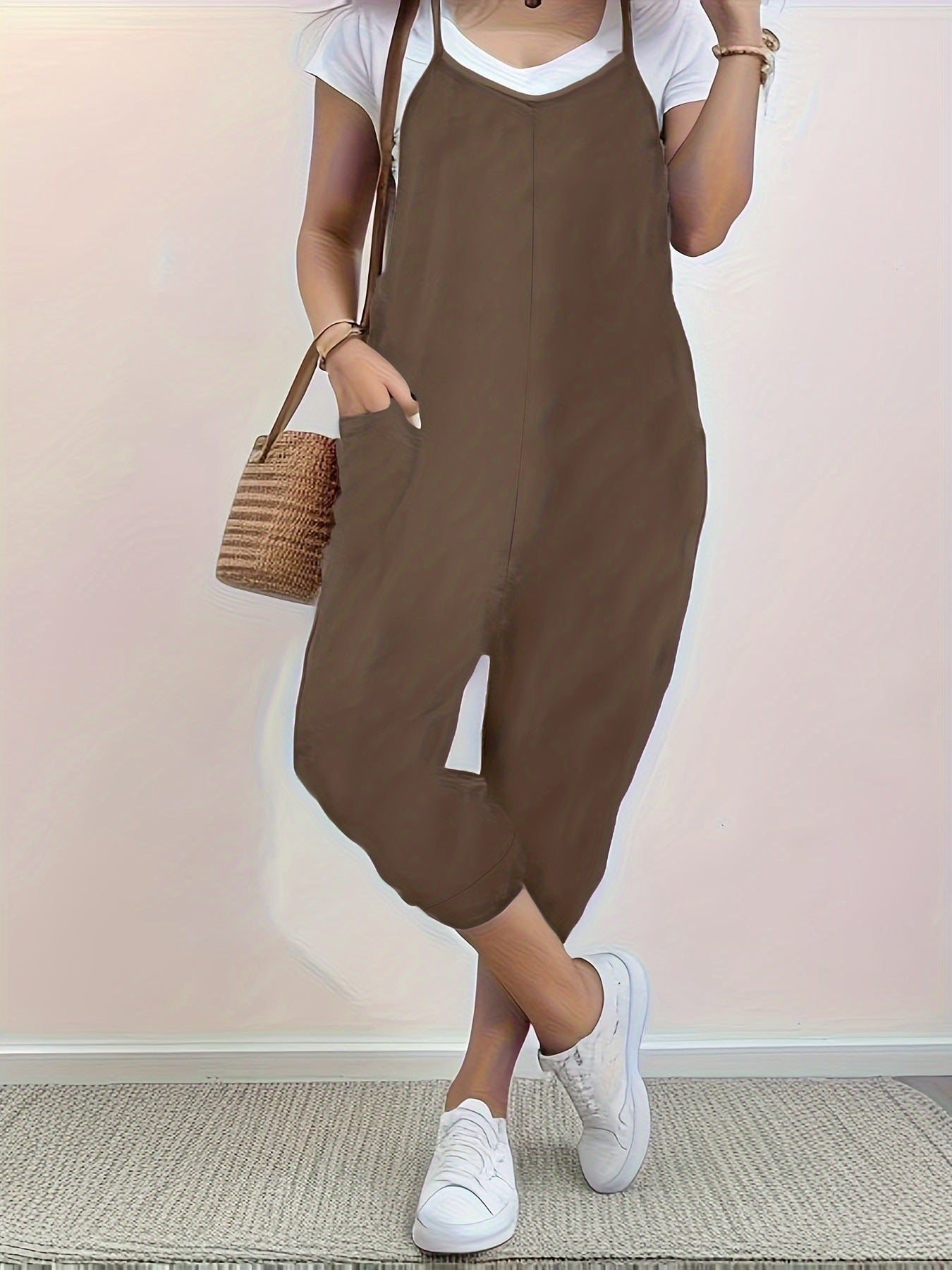 Damen Jumpsuit Komfort Passform Praktische Taschen Norvielle