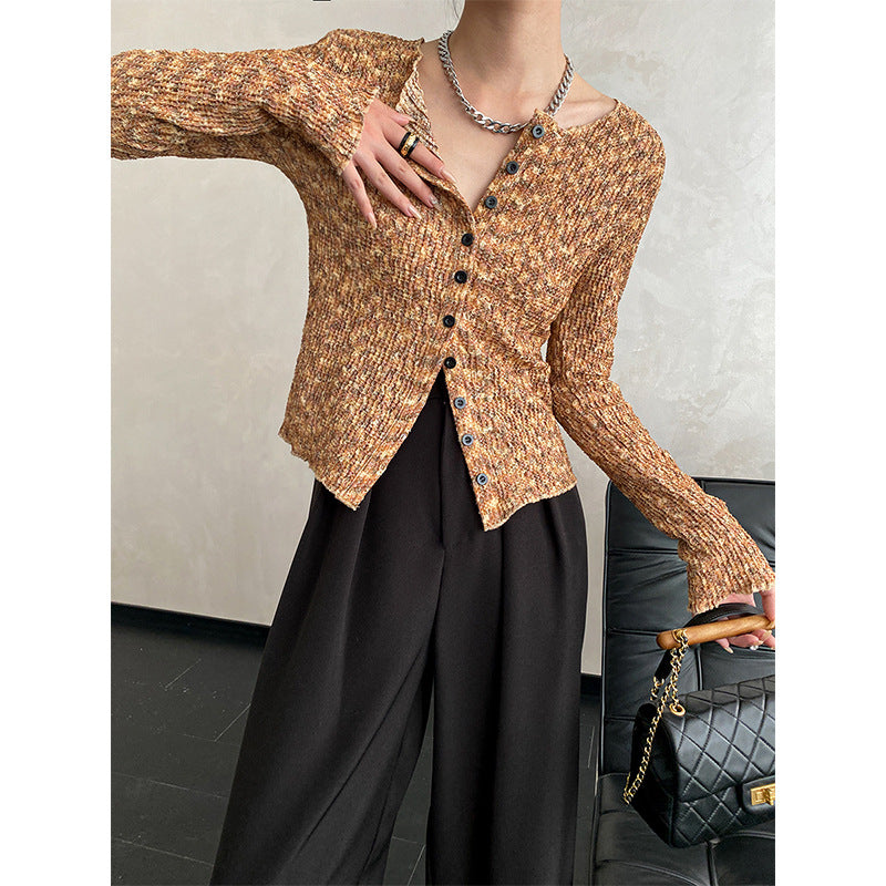 Damen Strickjacke Feinripp mit Knöpfen Elegantes Design - Norvielle