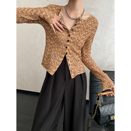 Damen Strickjacke Feinripp mit Knöpfen Elegantes Design - Norvielle