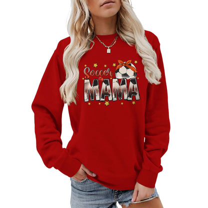 Damen Sweatshirt Soccer Mama Aufdruck Bequem Norvielle
