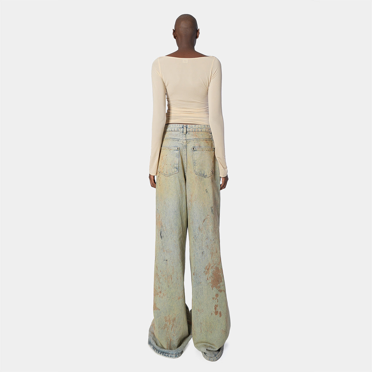 Damen Weite Jeans Kunstwerk-Design Norvielle