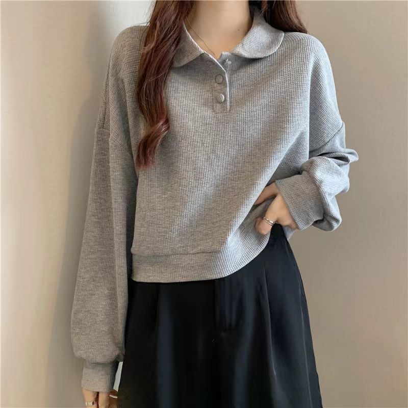 Damen Poloshirt Pullover mit Knöpfen Norvielle