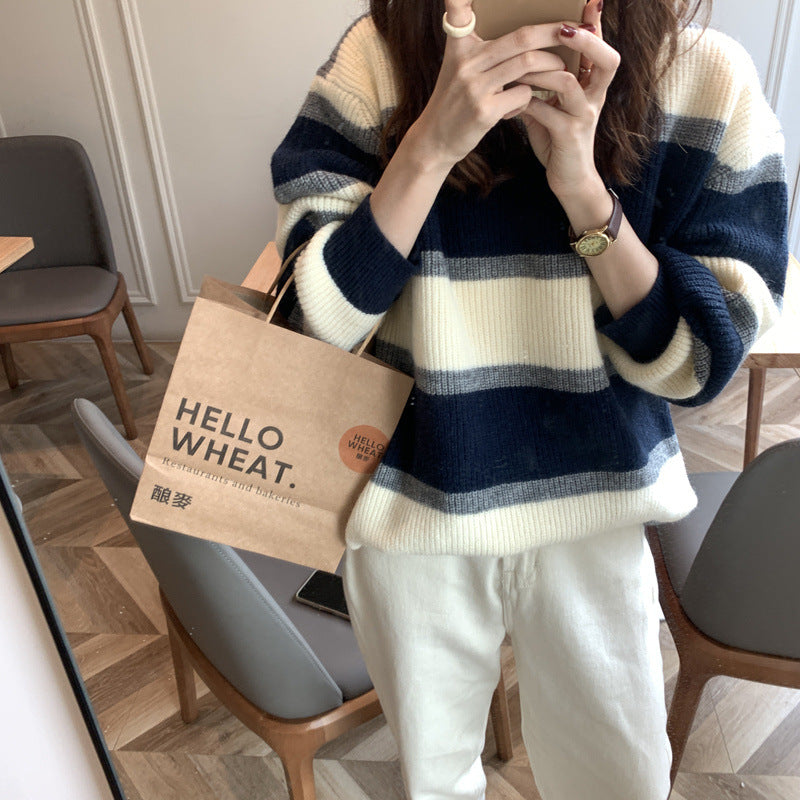 Damen Strickpullover mit Streifen Norvielle - Norvielle