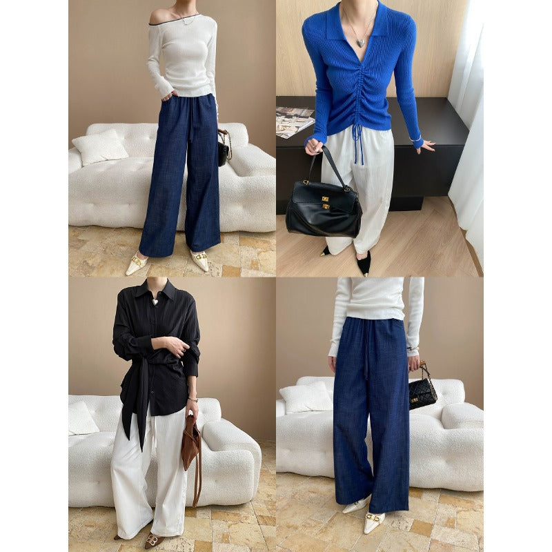 Damen Off-Shoulder-Oberteil Rippstruktur Lässig Weiß