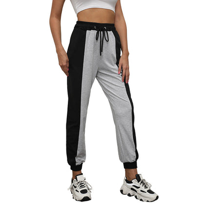 Damen Jogginghose Elastischer Bund Kontraststreifen