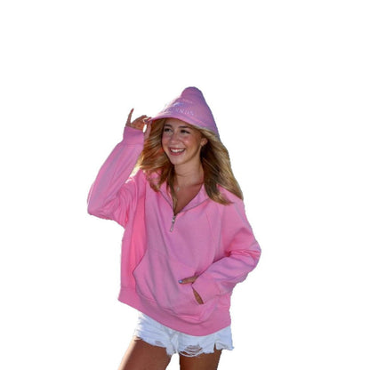 Damen Kapuzenpullover Halbzipper Kängurutasche Norvielle