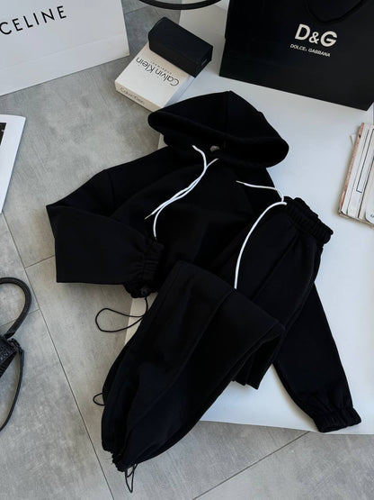 Damen Jogginganzug mit Kapuze und Taschen Elastisch Norvielle