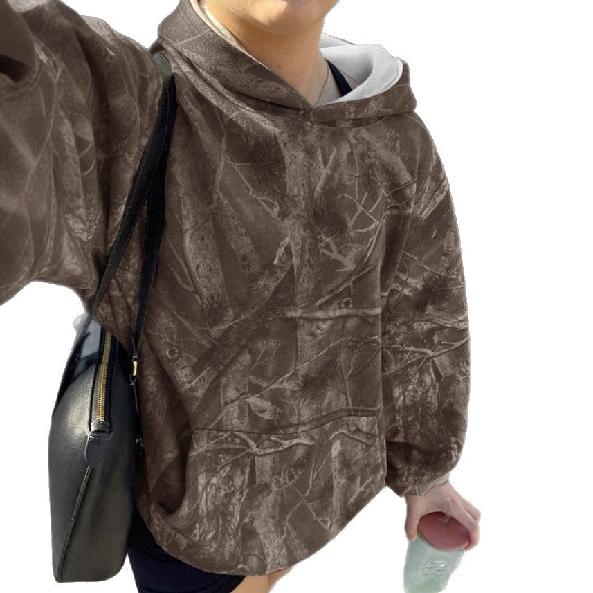 Damen Kapuzenpullover Camouflage Muster Norvielle
