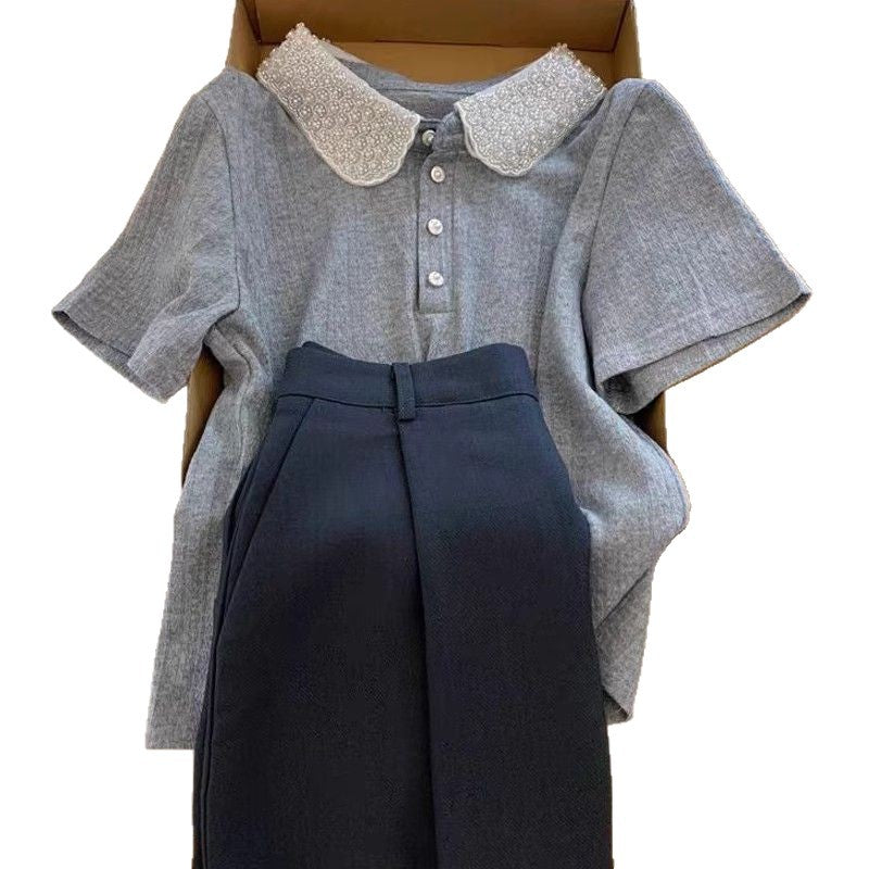 Damen Polo-Oberteil Elegant Kragen Norvielle