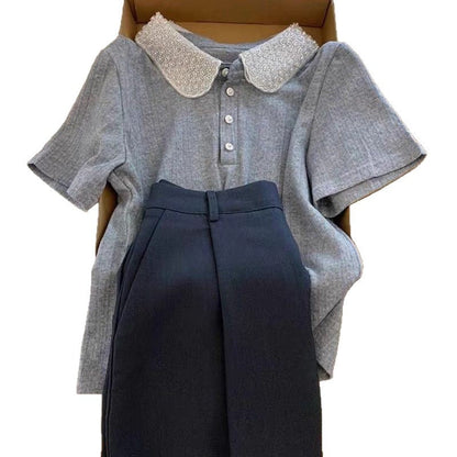 Damen Polo-Oberteil Elegant Kragen Norvielle