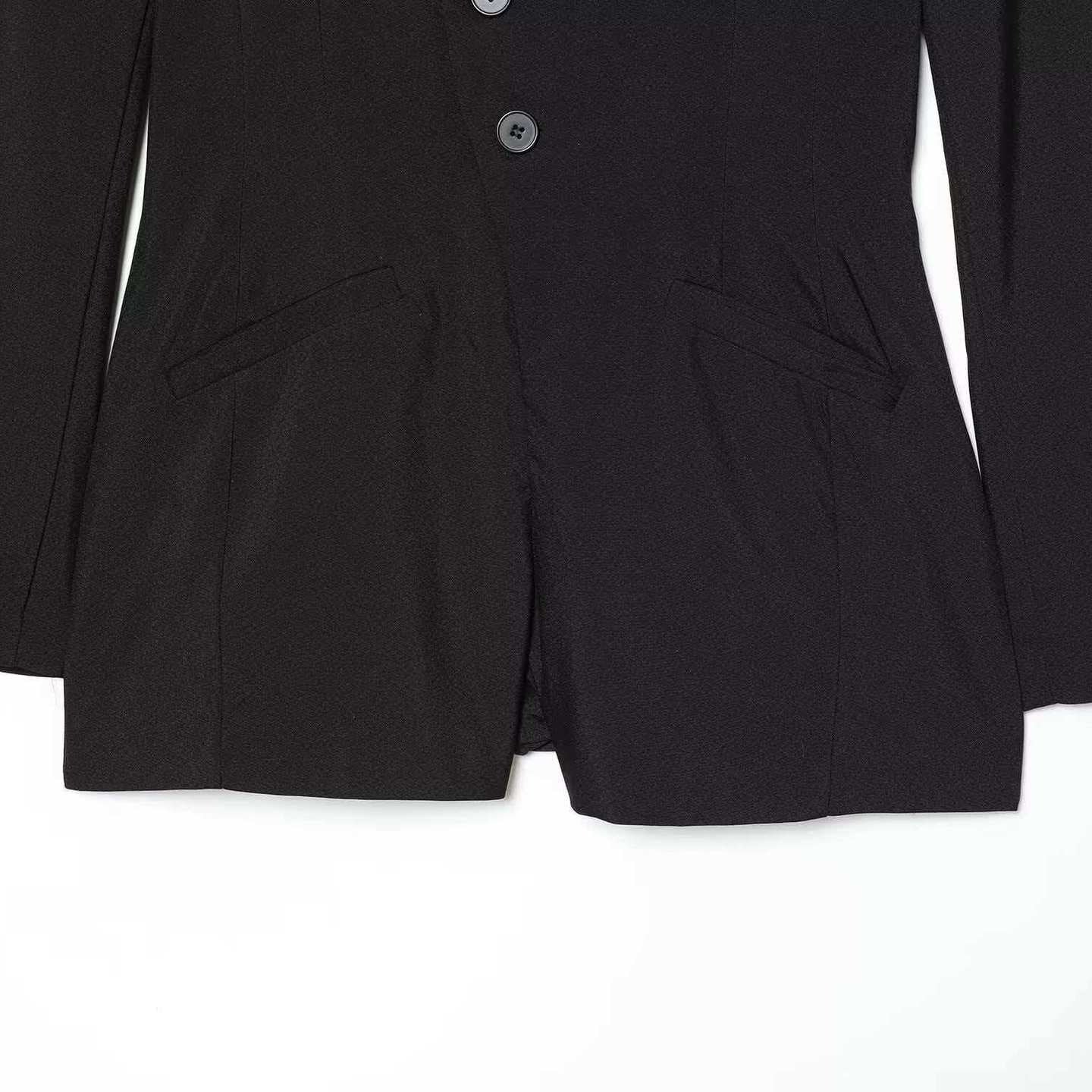 Damen Blazerjacke V-Ausschnitt Modern Knöpfe
