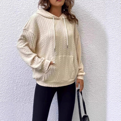 Damen Hoodie Strickdesign Bequem Norvielle - Norvielle
