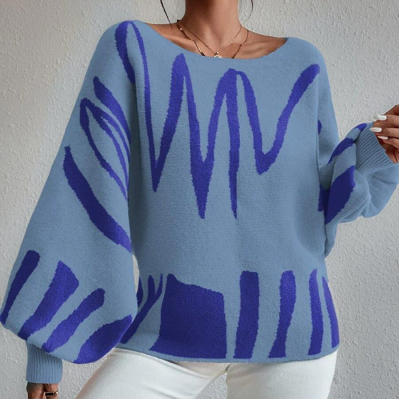 Damen Oversized Strickpullover Asymmetrisch Lässig