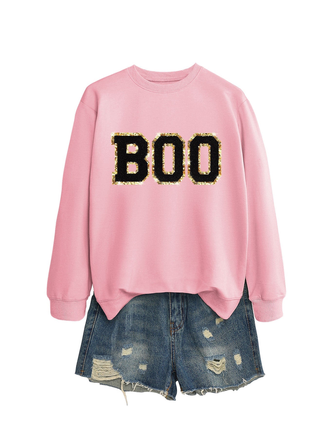Damen Sweatshirt Glitzer Aufdruck Norvielle