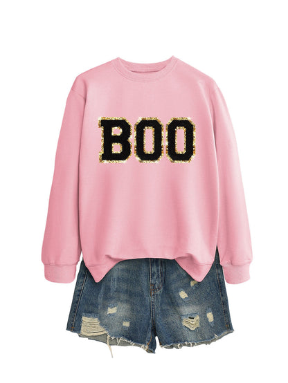 Damen Sweatshirt Glitzer Aufdruck Norvielle