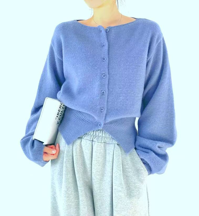Damen Crop-Pullover Oversized Ärmel Norvielle