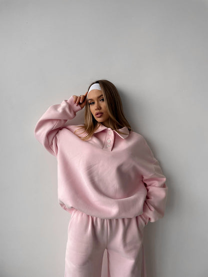 Damen Hoodie Knopfleiste Weite Hose Norvielle