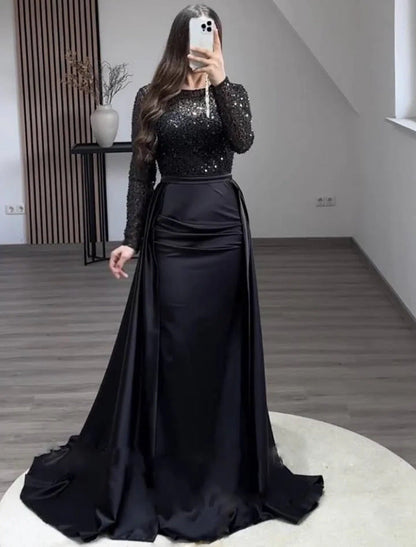 Damen Abendkleid Glitzer Oberteil Fließender Rock Norvielle